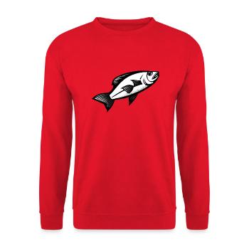 Angler Fishing Fishing Fishing Fishing hooks - Unisex Sweatshirt - red - Front - Alina (178cm) & Michal (187cm)