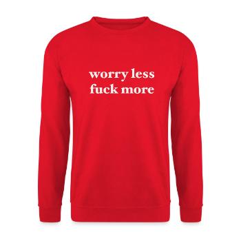 worry less - Unisex Sweatshirt - red - Front - Alina (178cm) & Michal (187cm)