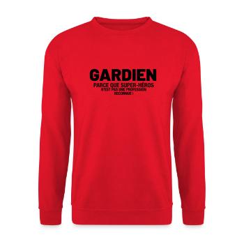 Gardien - Parce que super-héros n'est pas une pro - Sweat-shirt Unisexe - rouge - Devant - Alina (178cm) & Michal (187cm)