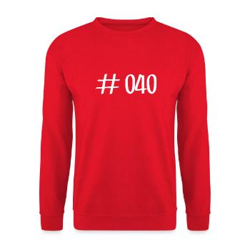 #040 - 040 - Vorwahl - Hamburg - Elbe - Alster - Unisex Pullover - Rot - Vorne - Alina (178cm) & Michal (187cm)