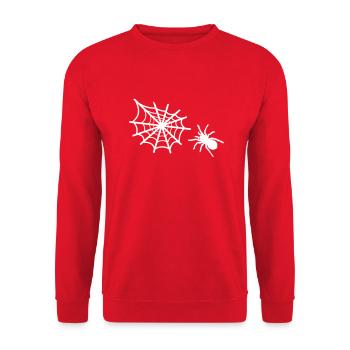 spider spider web - Unisex Sweatshirt - red - Front - Alina (178cm) & Michal (187cm)