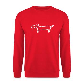Teckel croquis chien idée cadeau - Sweat-shirt Unisexe - rouge - Devant - Alina (178cm) & Michal (187cm)