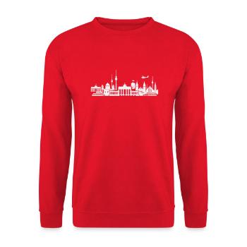 Horizon de Berlin - Sweat-shirt Unisexe - rouge - Devant - Alina (178cm) & Michal (187cm)