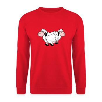 Zwei Schafe Freunde Team Crew Süß Klein Baby Lieb - Unisex Pullover - Rot - Vorne - Alina (178cm) & Michal (187cm)