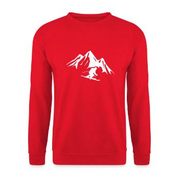Ski Mountains - Unisex Sweatshirt - red - Front - Alina (178cm) & Michal (187cm)