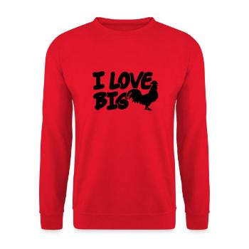I Love Big Cocks - Unisex Pullover - Rot - Vorne - Alina (178cm) & Michal (187cm)