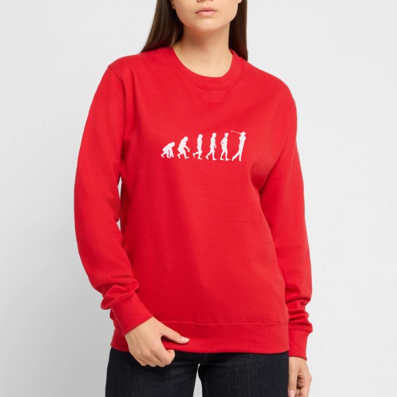 Golfer Golf Evolution Entwicklung Golfschläger Unisex Pullover