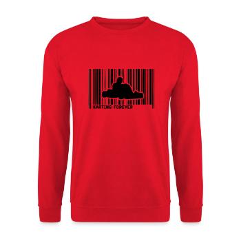 Barcode Kart Auto Rennen sport - Unisex Pullover - Rot - Vorne - Alina (178cm) & Michal (187cm)