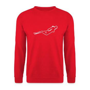 Plongeurs blanc - Sweat-shirt Unisexe - rouge - Devant - Alina (178cm) & Michal (187cm)