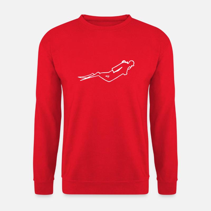 Divers white - Unisex Sweatshirt - red