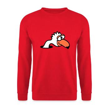 Oiseau Trou Inférieur Drôle Dingo Idiot Confus Amusant - Sweat-shirt Unisexe - rouge - Devant - Alina (178cm) & Michal (187cm)