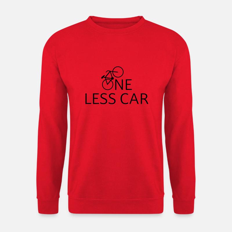 Fahrrad Bike - One Less Car Nachhaltigkeit Umwelt - Unisex Pullover - Rot
