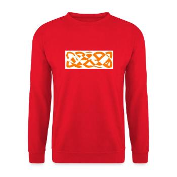 1200px Celtic knot basic linear badorange - Unisex Sweatshirt - red - Front - Alina (178cm) & Michal (187cm)