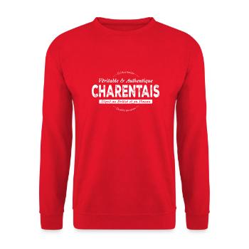 Charentais de Charente - Sweat-shirt Unisexe - rouge - Devant - Alina (178cm) & Michal (187cm)