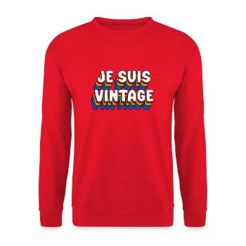 JE SUIS VINTAGE - Sweat-shirt Unisexe - rouge - Devant - Alina (178cm) & Michal (187cm)