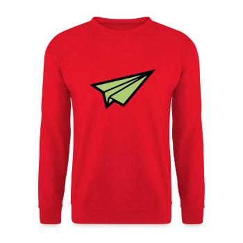 Avion en papier 02 - Sweat-shirt Unisexe - rouge - Devant - Alina (178cm) & Michal (187cm)