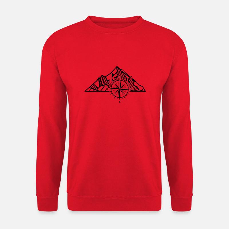 Compass - Mountain - (9) - Unisex Sweatshirt - red