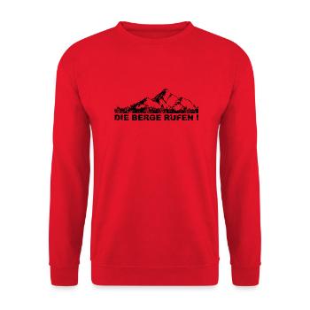 The Mountains Are Calling - (10) - Unisex Sweatshirt - red - Front - Alina (178cm) & Michal (187cm)