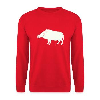 wild boar - Unisex Sweatshirt - red - Front - Alina (178cm) & Michal (187cm)