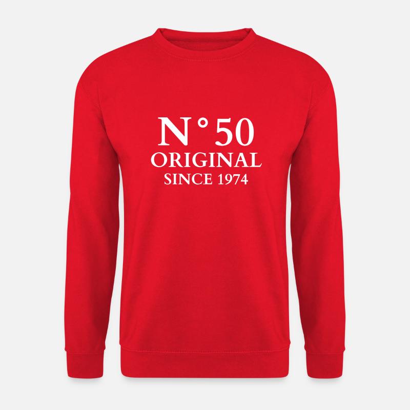 N°50 Original seit 1974 Geschenk zur 50. Geburtstagsfeier - Unisex Pullover - Rot