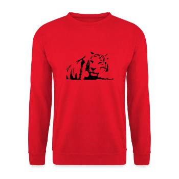 Tiger, White Tiger - Unisex Sweatshirt - red - Front - Alina (178cm) & Michal (187cm)
