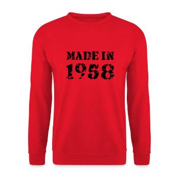 Made in 1958 - Unisex Pullover - Rot - Vorne - Alina (178cm) & Michal (187cm)