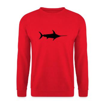 Schwertfisch Ozean Fisch Delphin - Unisex Pullover - Rot - Vorne - Alina (178cm) & Michal (187cm)