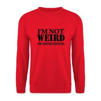 I'm not weird - I'm limited Edition - Sweat-shirt Unisexe - rouge - Devant - Alina (178cm) & Michal (187cm)
