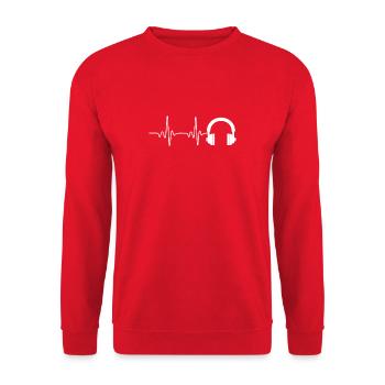 Heartbeat Casque blanc - Sweat-shirt Unisexe - rouge - Devant - Alina (178cm) & Michal (187cm)