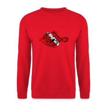 File fish by Scuba.Style - Unisex Sweatshirt - red - Front - Alina (178cm) & Michal (187cm)
