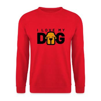 I LOVE MY DOG - Unisex Sweatshirt - red - Front - Alina (178cm) & Michal (187cm)