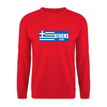Ville d’Athènes avec drapeau grec - Sweat-shirt Unisexe - rouge - Devant - Alina (178cm) & Michal (187cm)
