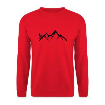 Fahrrad Berge Berg Montainbike Radsport - Unisex Pullover - Rot - Vorne - Alina (178cm) & Michal (187cm)