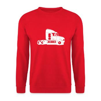 truck - Unisex Pullover - Rot - Vorne - Alina (178cm) & Michal (187cm)
