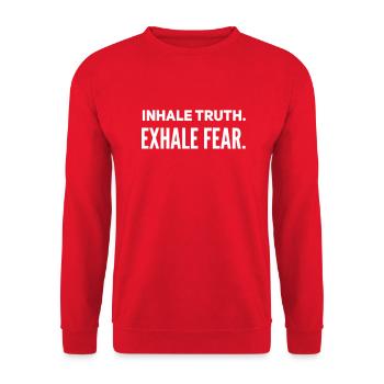 Inhalez la vérité. Exhalez la peur. - Sweat-shirt Unisexe - rouge - Devant - Alina (178cm) & Michal (187cm)