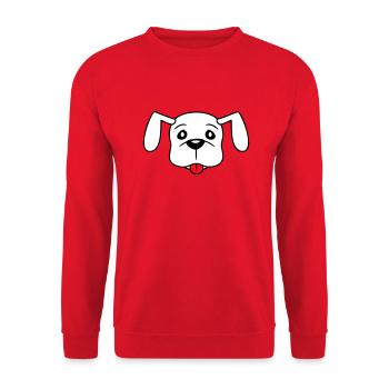 Visage de chien Petit Tête d’animal de compagnie Mignon - Sweat-shirt Unisexe - rouge - Devant - Alina (178cm) & Michal (187cm)