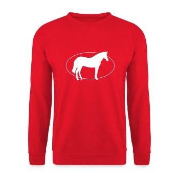 Pferd Horse - Unisex Sweatshirt - red - Front - Alina (178cm) & Michal (187cm)