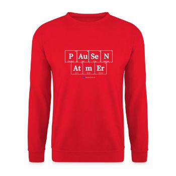 Pausen Atmer (dunkle Stoffe) - Unisex Pullover - Rot - Vorne - Alina (178cm) & Michal (187cm)