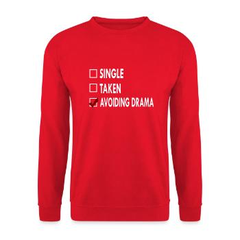 SINGLE AVOIDING DRAMA - Sweat-shirt Unisexe - rouge - Devant - Alina (178cm) & Michal (187cm)