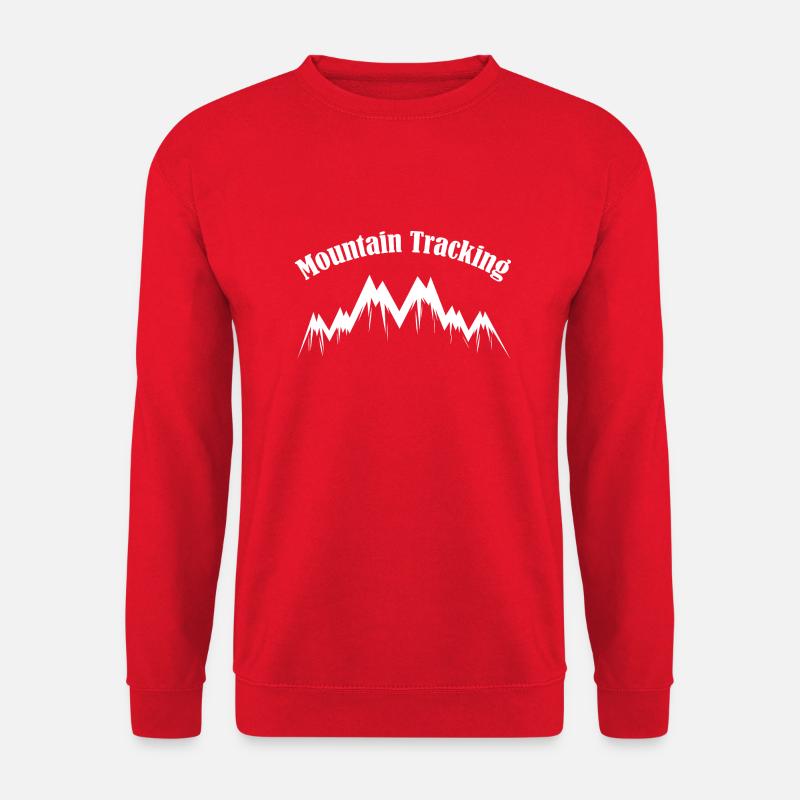 Mountain Tracking White - Unisex Sweatshirt - red