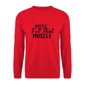 Hustle For That Muscle - Unisex Sweatshirt - red - Front - Alina (178cm) & Michal (187cm)