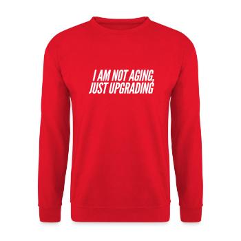 Lustige Sprüche Geburtstag - Unisex Pullover - Rot - Vorne - Alina (178cm) & Michal (187cm)