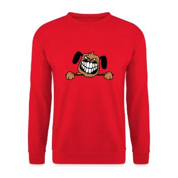 chien monstre méchant dangereux dents sourire sourire - Sweat-shirt Unisexe - rouge - Devant - Alina (178cm) & Michal (187cm)