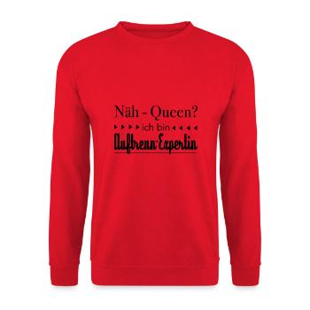 Nähen lustige Spruch - Unisex Pullover - Rot - Vorne - Alina (178cm) & Michal (187cm)