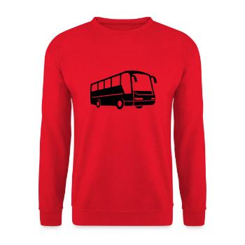Bus - Unisex Pullover - Rot - Vorne - Alina (178cm) & Michal (187cm)