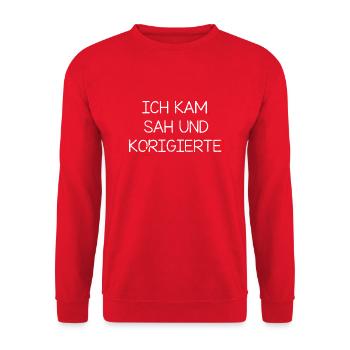 Ehrenlehrer I Schule Uni Grundschule Berufsschule - Unisex Pullover - Rot - Vorne - Alina (178cm) & Michal (187cm)