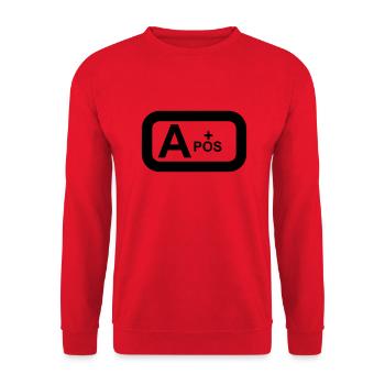 Blood group a pos patch / SYMBOL - Unisex Sweatshirt - red - Front - Alina (178cm) & Michal (187cm)