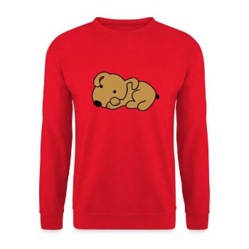 dog - Unisex Pullover - Rot - Vorne - Alina (178cm) & Michal (187cm)