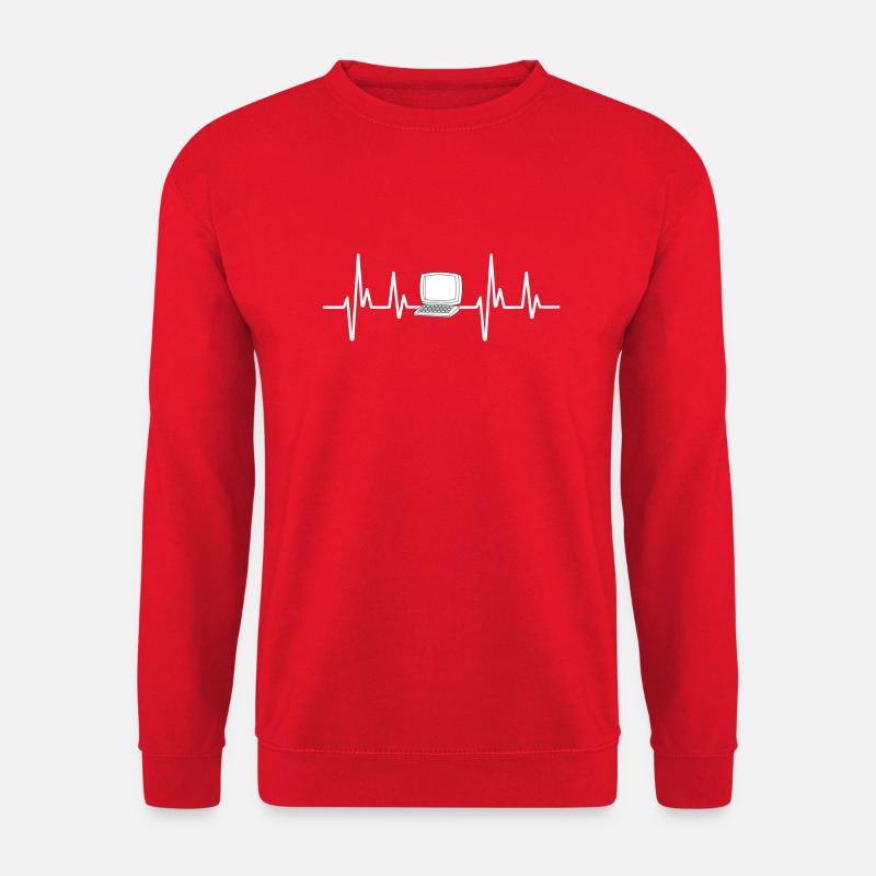 Computer-Herzfrequenz - Unisex Pullover - Rot