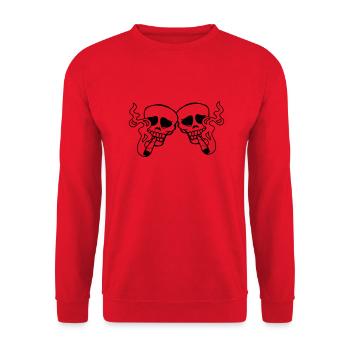 Team 2 Joint Skulls - Unisex Sweatshirt - red - Front - Alina (178cm) & Michal (187cm)